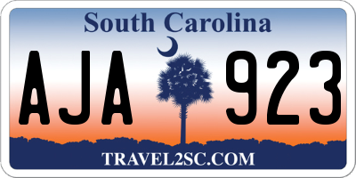 SC license plate AJA923