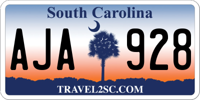 SC license plate AJA928