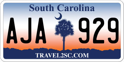 SC license plate AJA929