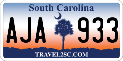 SC license plate AJA933