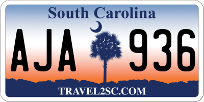 SC license plate AJA936