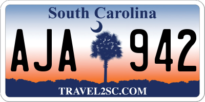 SC license plate AJA942