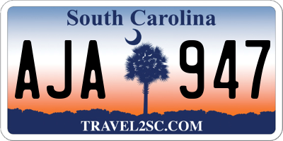 SC license plate AJA947