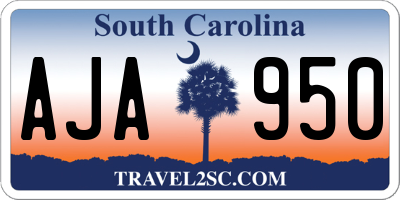 SC license plate AJA950