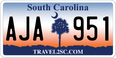SC license plate AJA951