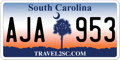SC license plate AJA953