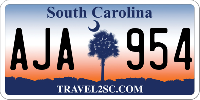 SC license plate AJA954