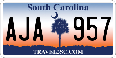 SC license plate AJA957