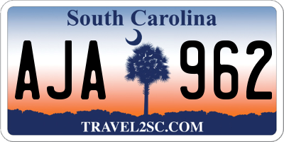 SC license plate AJA962