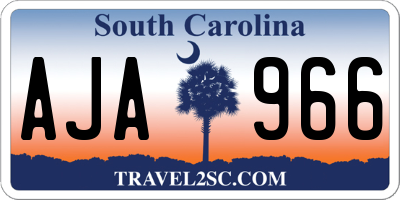 SC license plate AJA966