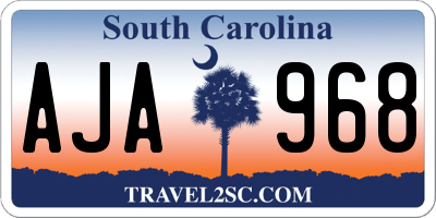 SC license plate AJA968