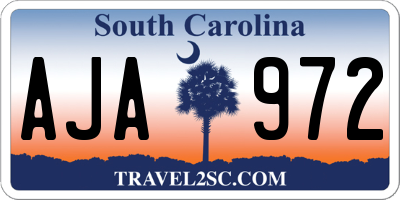 SC license plate AJA972