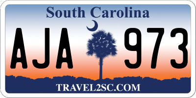SC license plate AJA973
