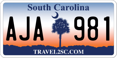 SC license plate AJA981