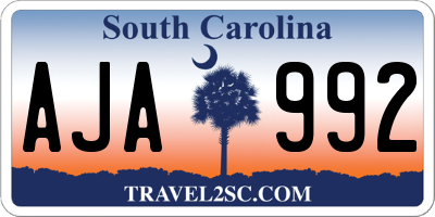SC license plate AJA992
