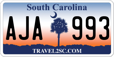 SC license plate AJA993