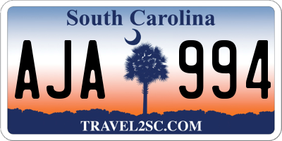 SC license plate AJA994