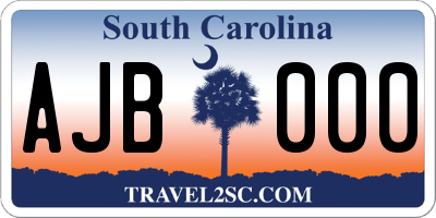 SC license plate AJB000
