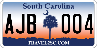 SC license plate AJB004