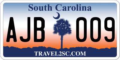 SC license plate AJB009