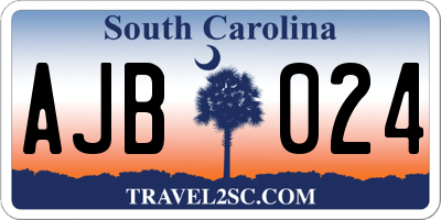 SC license plate AJB024