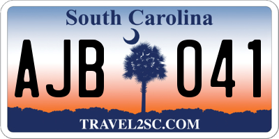 SC license plate AJB041