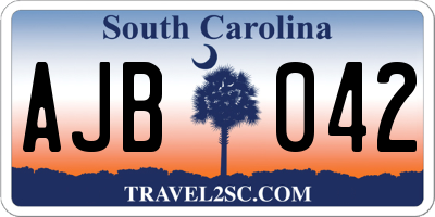 SC license plate AJB042