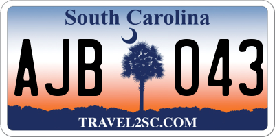 SC license plate AJB043