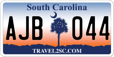 SC license plate AJB044