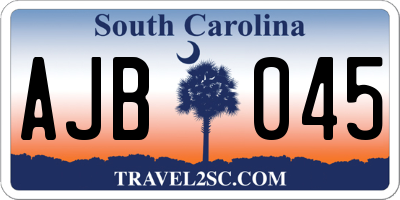 SC license plate AJB045