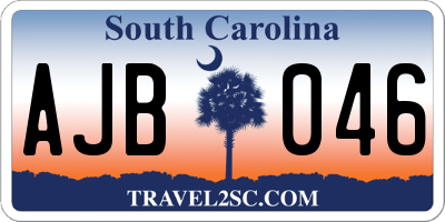 SC license plate AJB046