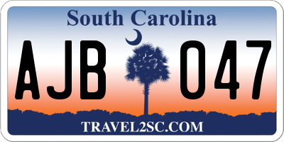 SC license plate AJB047