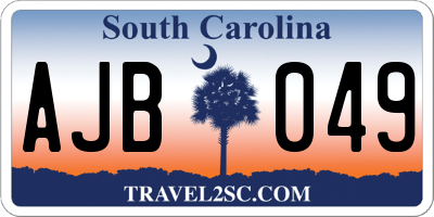 SC license plate AJB049