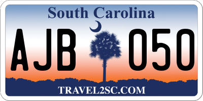 SC license plate AJB050