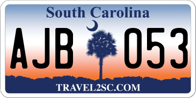 SC license plate AJB053