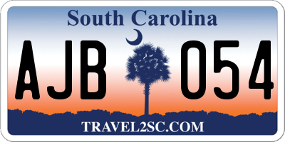 SC license plate AJB054