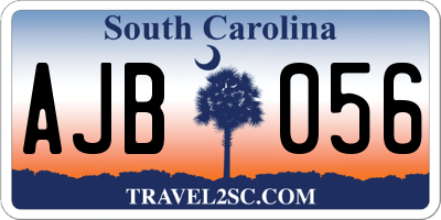 SC license plate AJB056