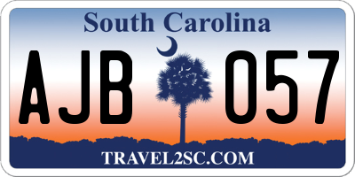 SC license plate AJB057