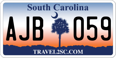 SC license plate AJB059