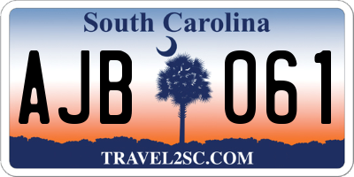 SC license plate AJB061