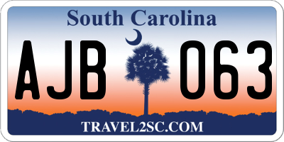 SC license plate AJB063