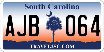 SC license plate AJB064