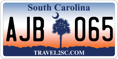 SC license plate AJB065
