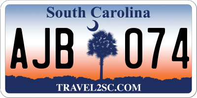 SC license plate AJB074
