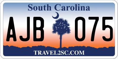 SC license plate AJB075