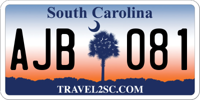 SC license plate AJB081