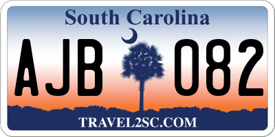 SC license plate AJB082
