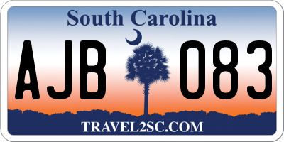 SC license plate AJB083