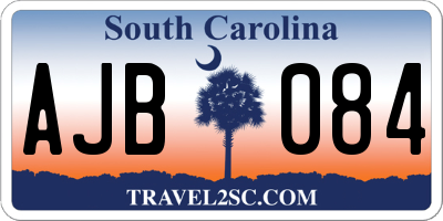 SC license plate AJB084