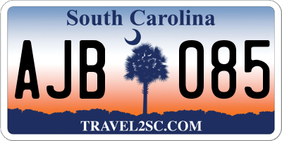 SC license plate AJB085